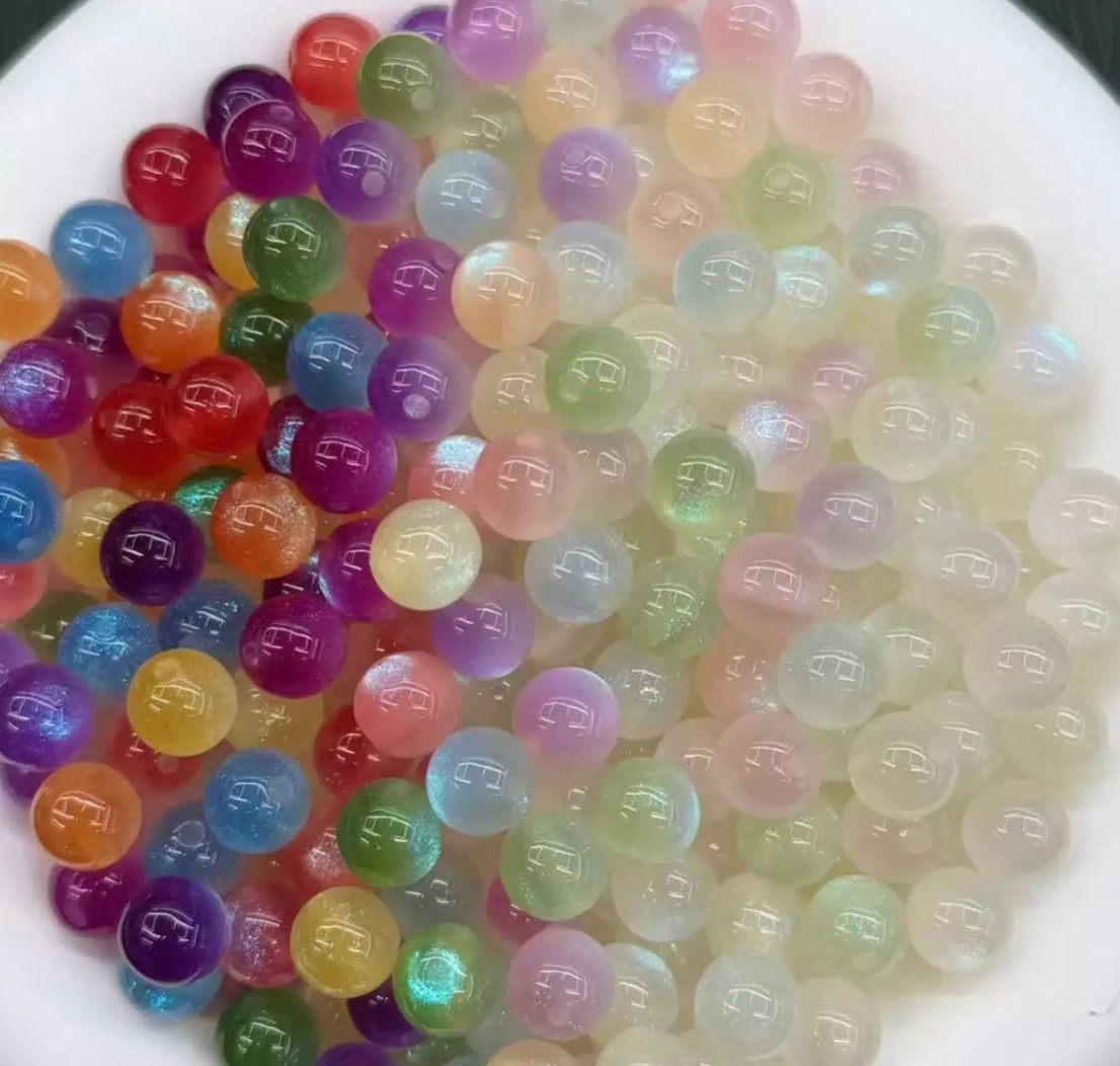 UV color changing resin fine glitter cat eye beads--Lulu