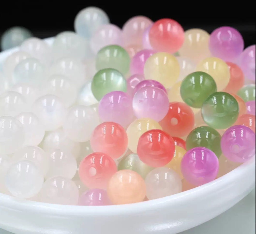 UV color changing resin fine glitter cat eye beads--Lulu