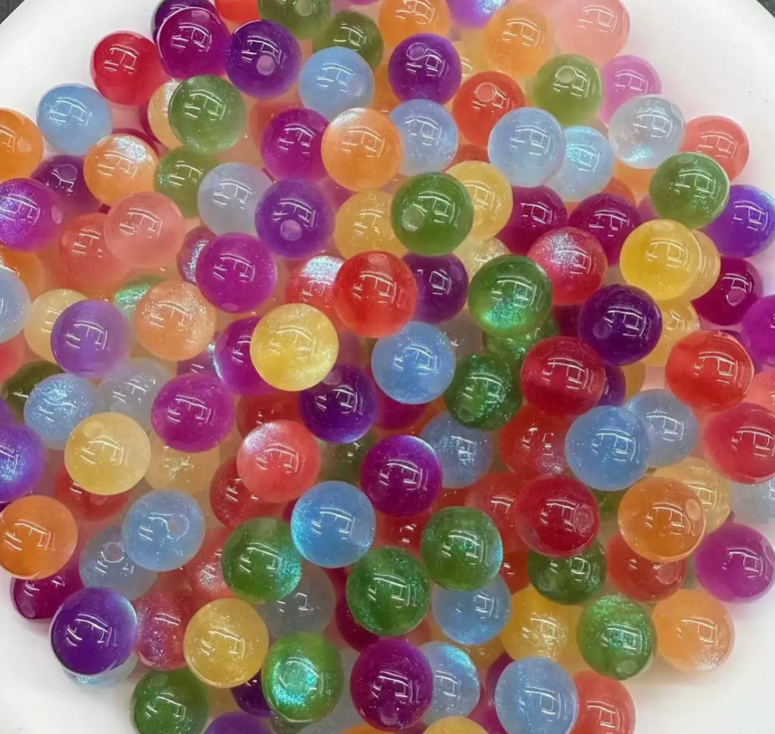 UV color changing resin fine glitter cat eye beads--Lulu