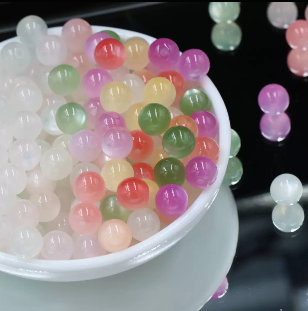 UV color changing resin fine glitter cat eye beads--Lulu